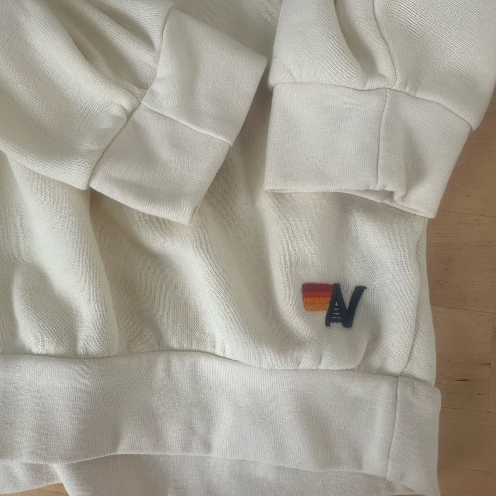 Aviator Nation - Blaze Relaxed Crew Sweatshirt - M - Vintage White - Picture 4 of 7